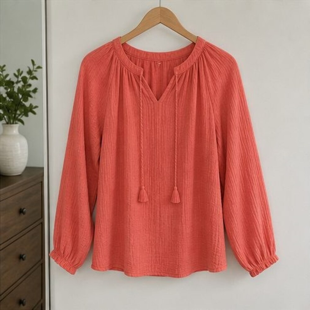 Navy Wrap Blouse